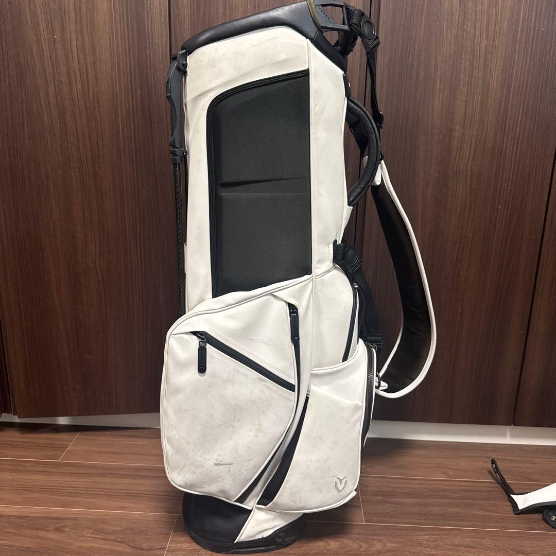 VESSEL Player 3.0 キャディバッグ ホワイト フード　カバー付き
