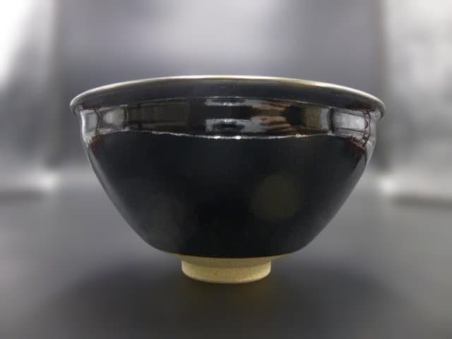 近代陶芸の巨匠　板谷波山　天目茶碗／共箱・共布／覆輪／仕覆