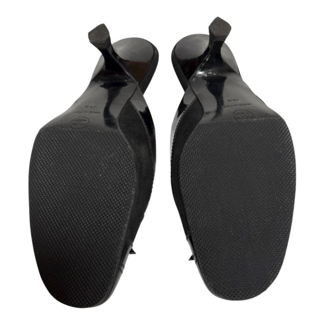 【美品✨】CHANEL ブラックミュール リボン付き