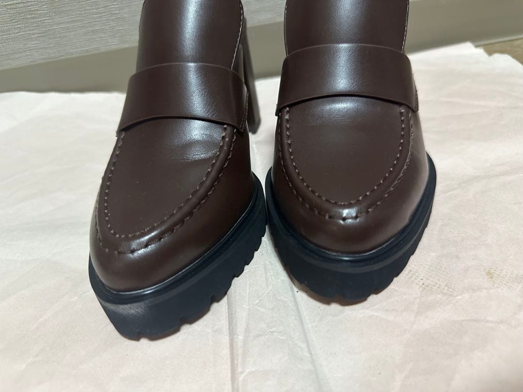 SNIDEL ヒールローファーサボ　ブラウン ミュール 23.5