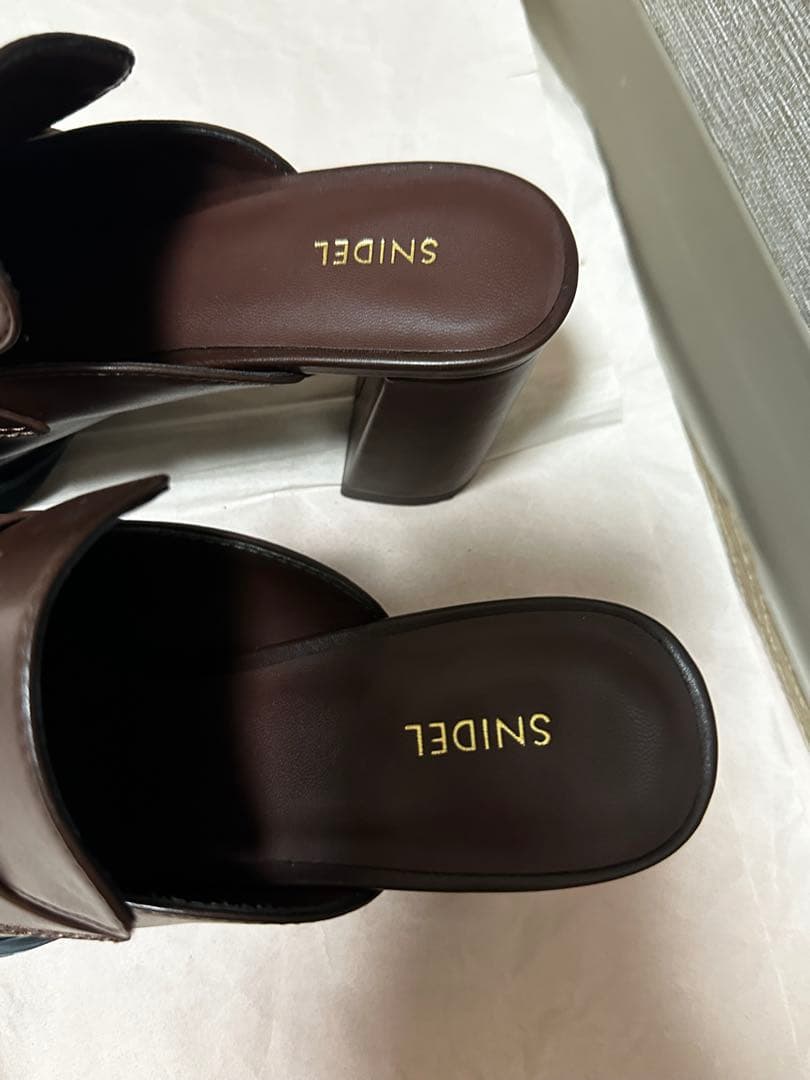 SNIDEL ヒールローファーサボ　ブラウン ミュール 23.5