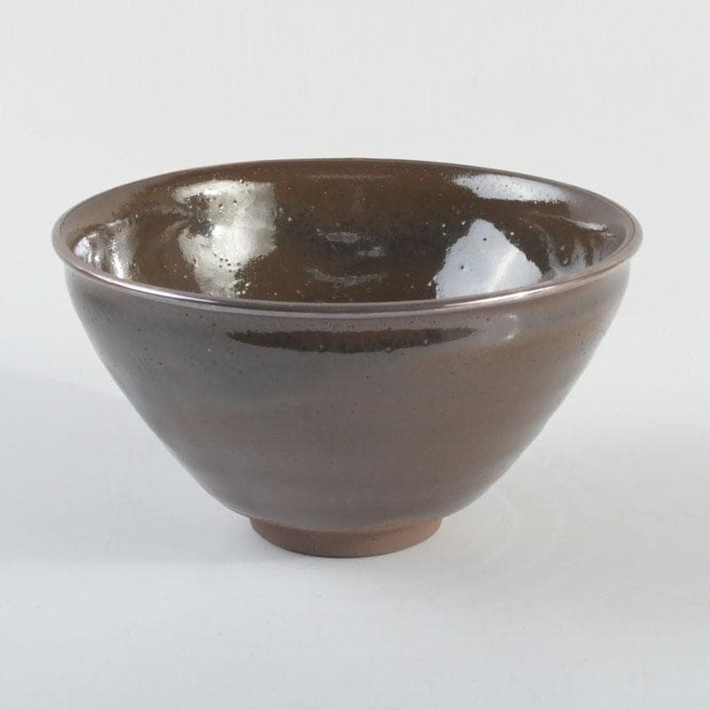 茶道具　桶谷定一作　灰被　天目茶碗　仕覆付　共布共箱　C　9487