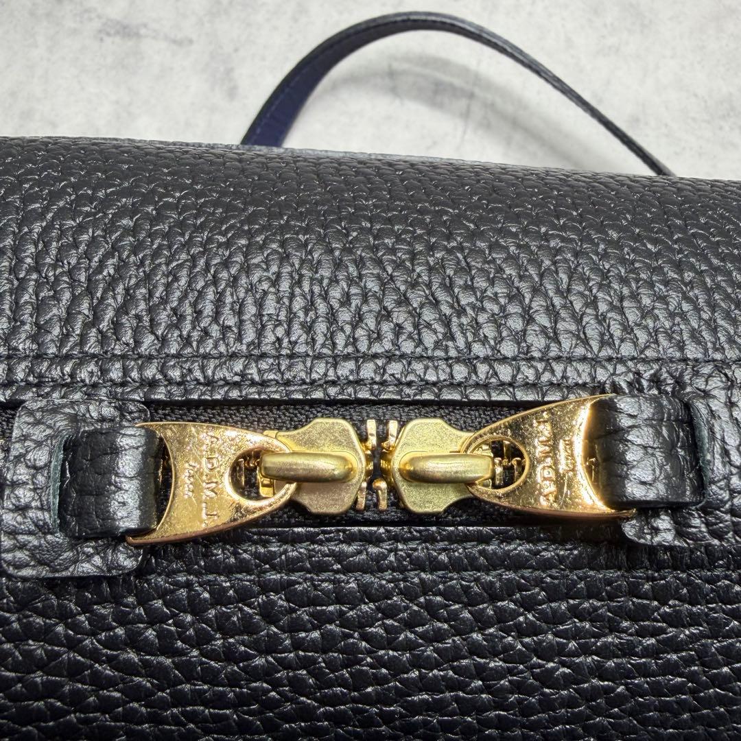 A.D.M.J. 日本製 シュリンクレザー Beeビジュー ショルダーバッグ 黒