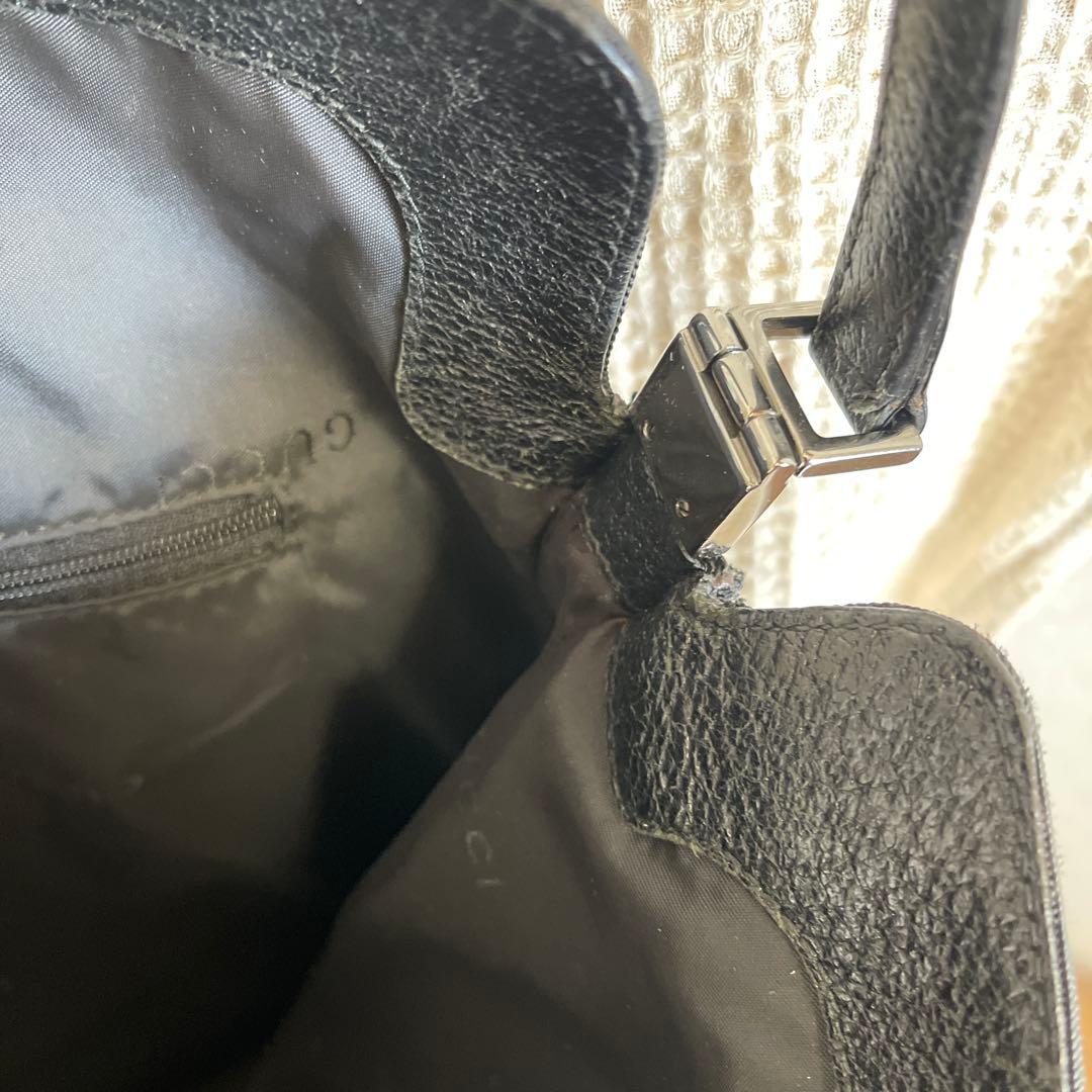 ◇ GUCCI グッチ ワンショルダーバッグ ナイロン×レザー ブラック ◇