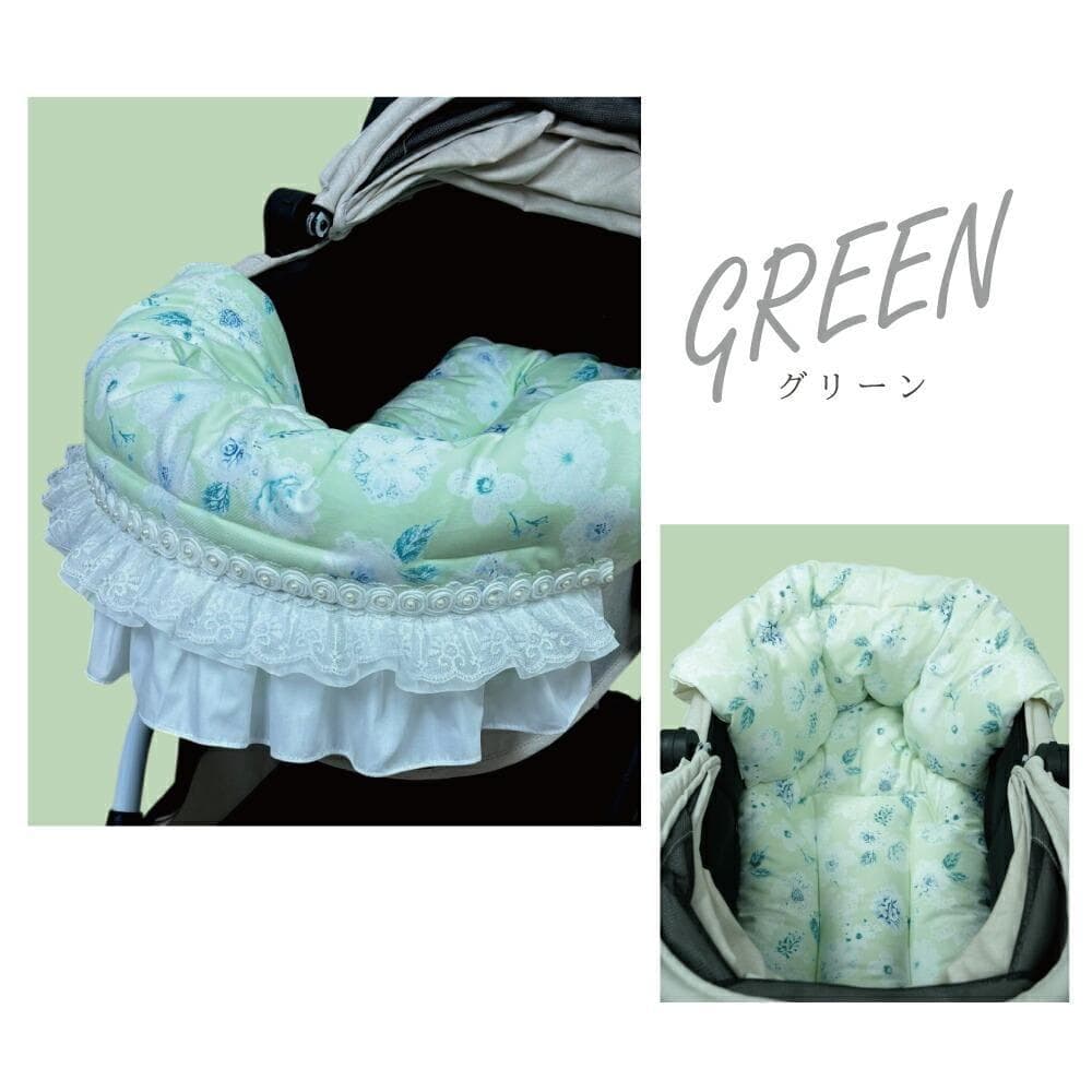 【一体型L】カートクッション★グリーン あご乗せ コンフォーター カートカバー