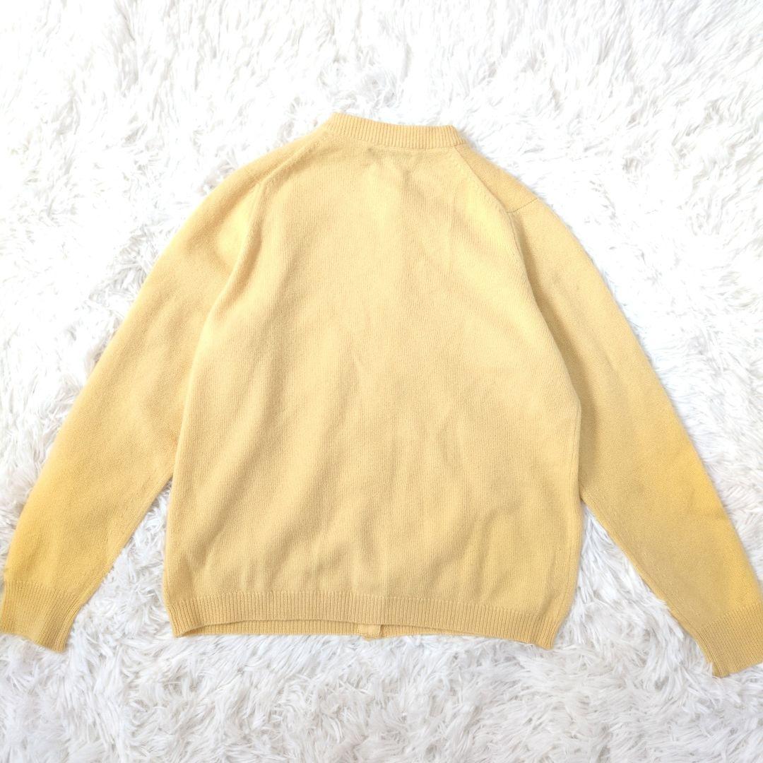 バランタイン カーディガン カシミヤ 100% 金ボタン スコットランド製 黄色