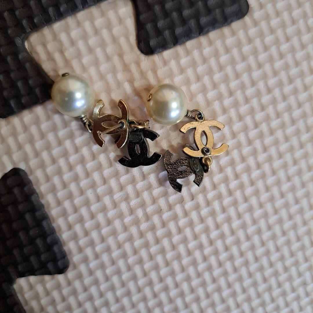 CHANEL パール　ピアス　ラインストーン シャネル
