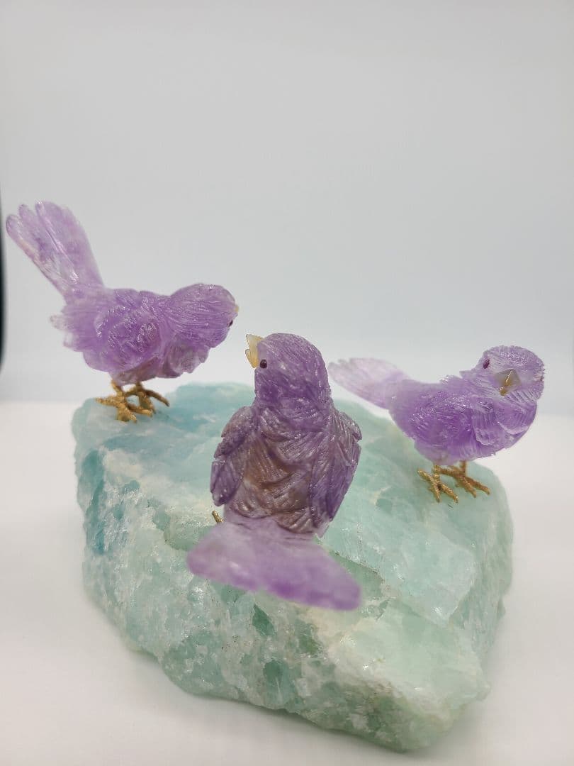 天然石鳥彫刻 ことりのつどい