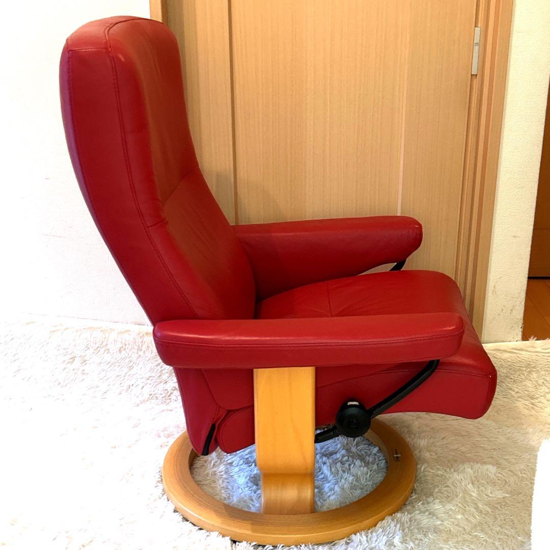 極美品　EKORNES リクライニングチェア 赤
