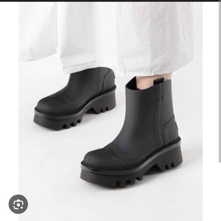 Chloe クロエ レインブーツ ラバー レイナ (ブラック) 38 25cm