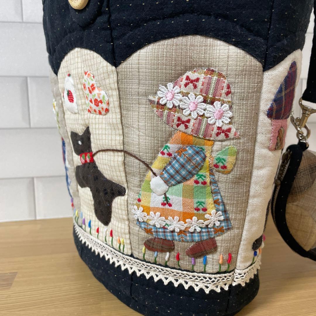 スーちゃんビリーくんポーチ付きトートバッグ　パッチワーク　レディース　先染め