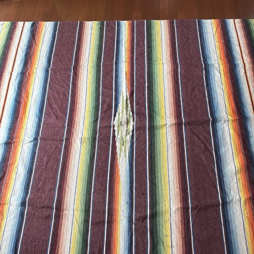 USヴィンテージ　メキシカンラグ　大判　マルチカバー　ブランケット　インテリア