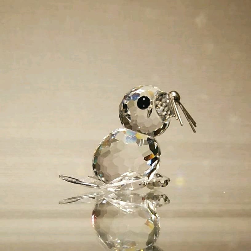 レア　スワロフスキー　北米限定バージョン　シルバーひげのアザラシ　親子　置物