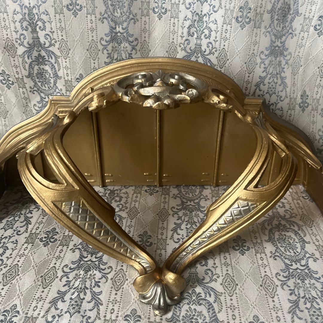 イタリア製 壁掛けコンソール② ウォールシェルフ ロココ調 アンティーク金色
