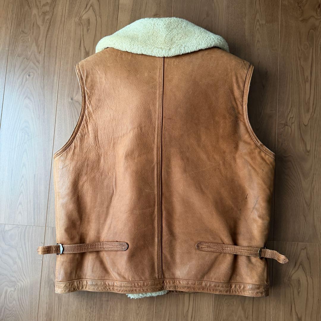 POLO ラルフローレン ラムレザー ムートン ベスト 90s M