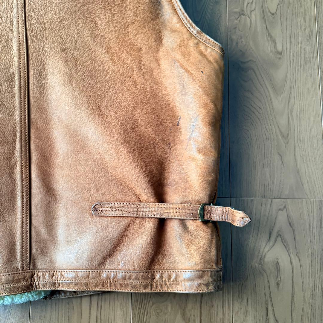 POLO ラルフローレン ラムレザー ムートン ベスト 90s M