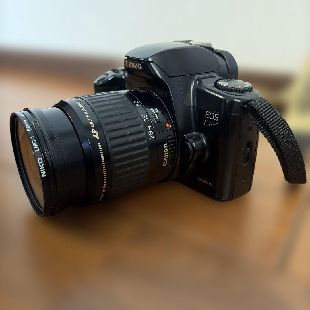 Canon EOS Kiss 一眼レフフィルムカメラ レンズ2本付き　動作確認済