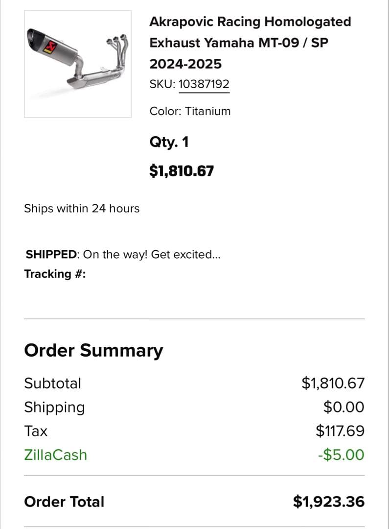 パーツ Akrapovic Racing Homologated Exhaust