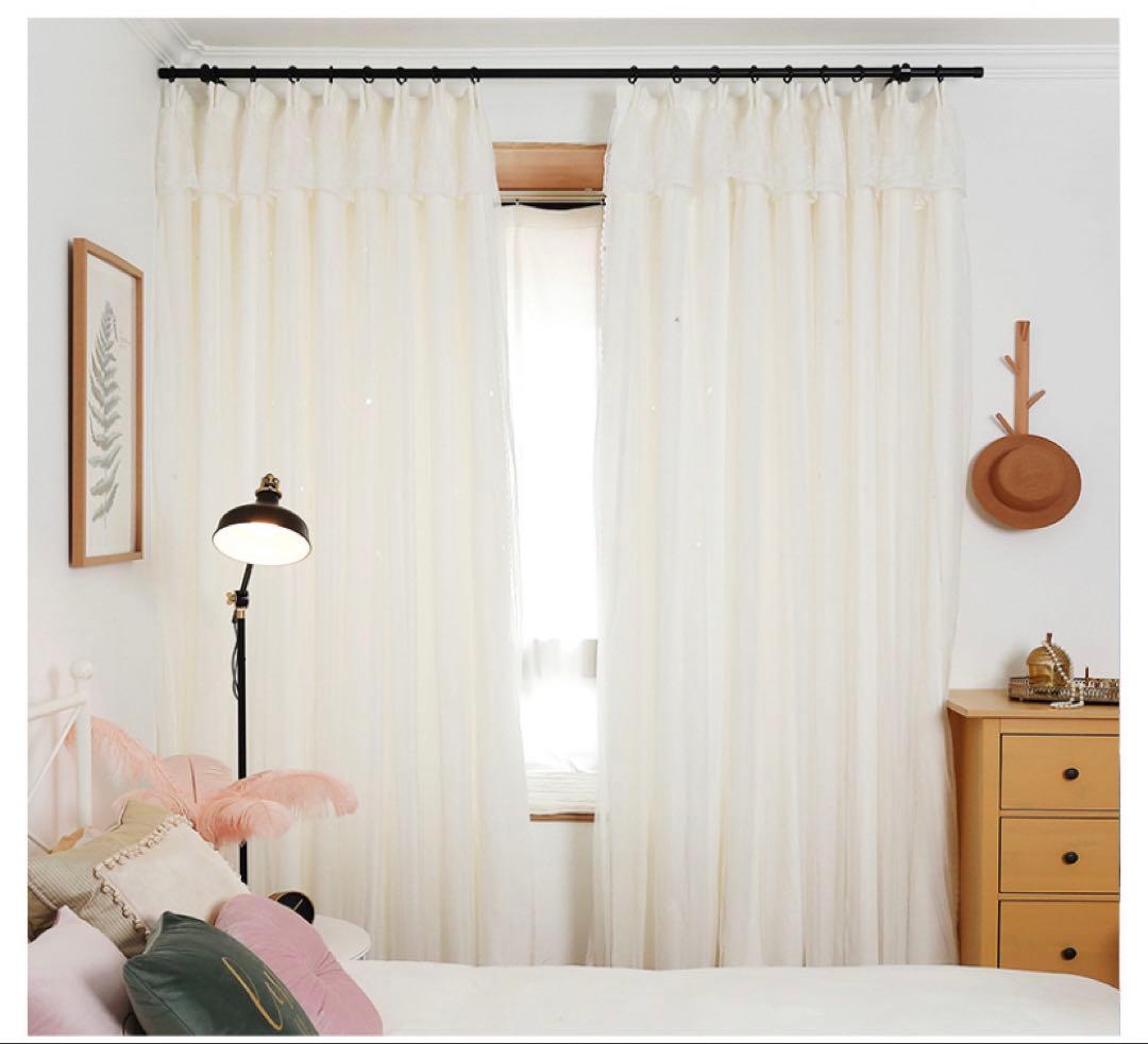 一体型カーテン　ボリューム　カーテン　オーダー　2枚入り　遮光　ドレープカーテン