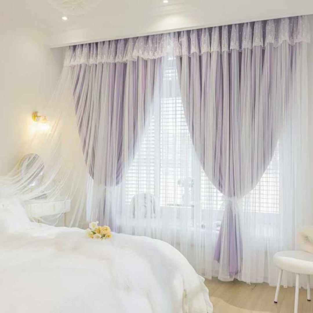 一体型カーテン　ボリューム　カーテン　オーダー　2枚入り　遮光　ドレープカーテン