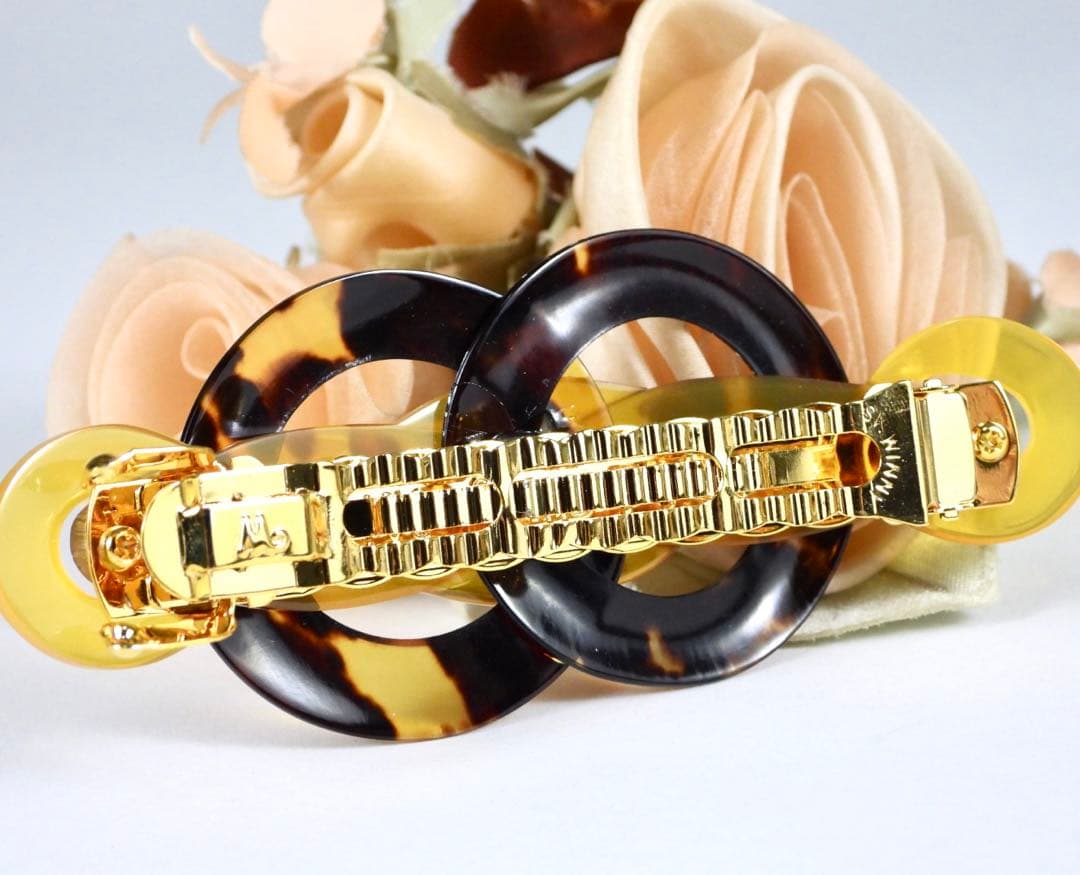 【専用】ヴィンテージ　本鼈甲　べっこう　白甲　バレッタ　髪飾り