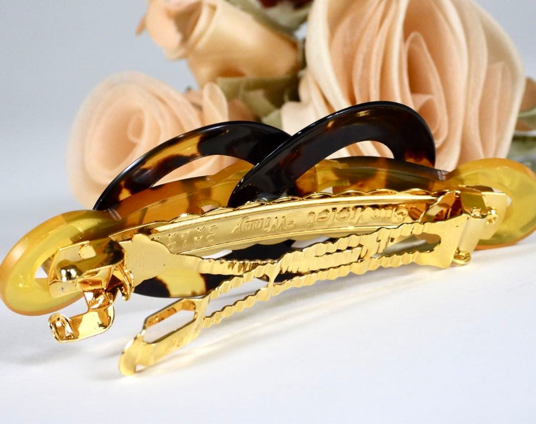 【専用】ヴィンテージ　本鼈甲　べっこう　白甲　バレッタ　髪飾り