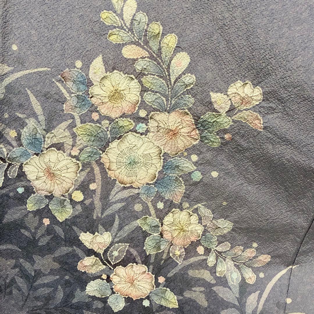 D129 訪問着 辻ヶ花 絞り 正絹 着物 袷 極美品