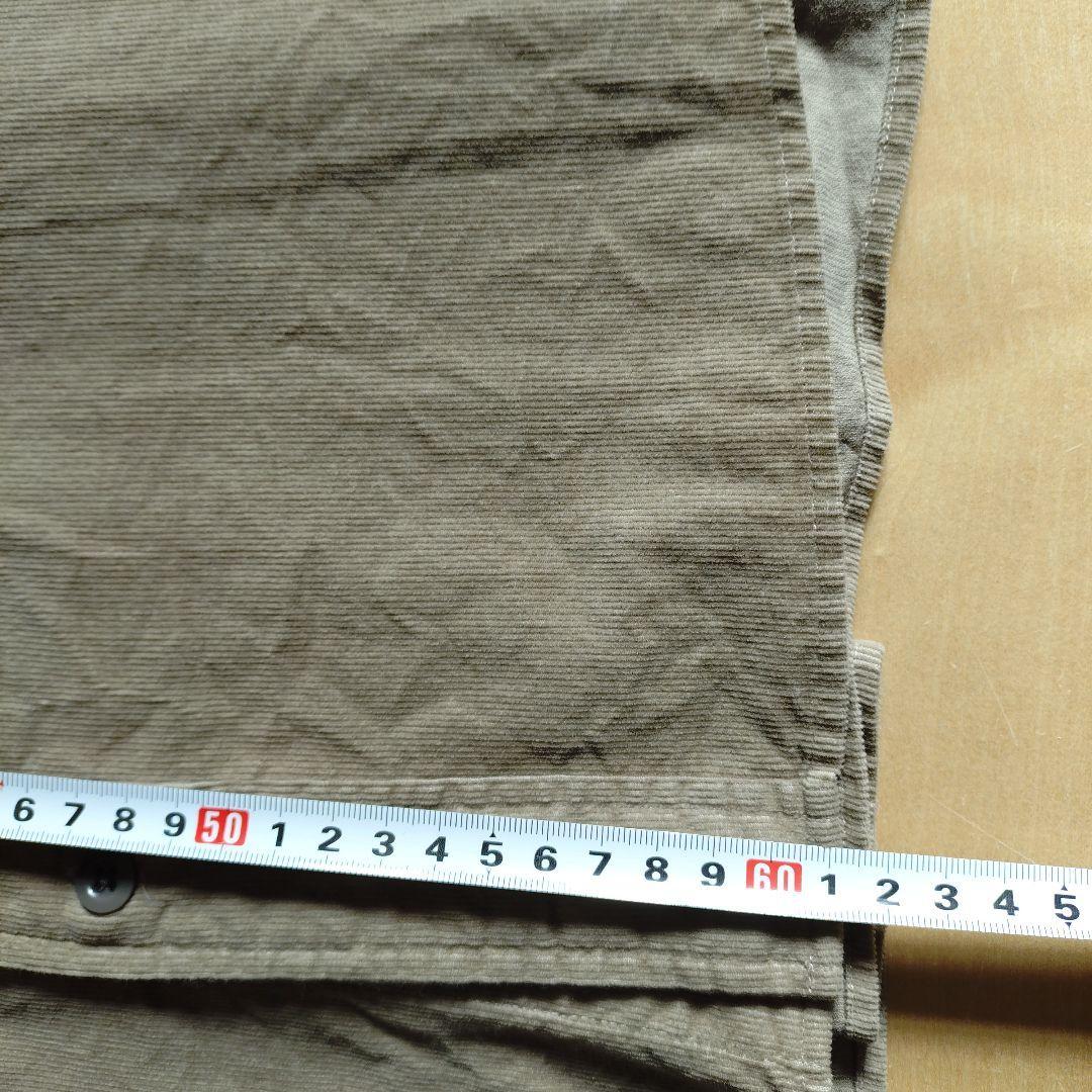 DANTON コ一デュロイ　バンドカラー長袖シャツ　サンドべ一ジュ