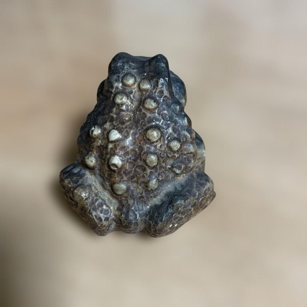 陶器カエルの置物盆栽添配