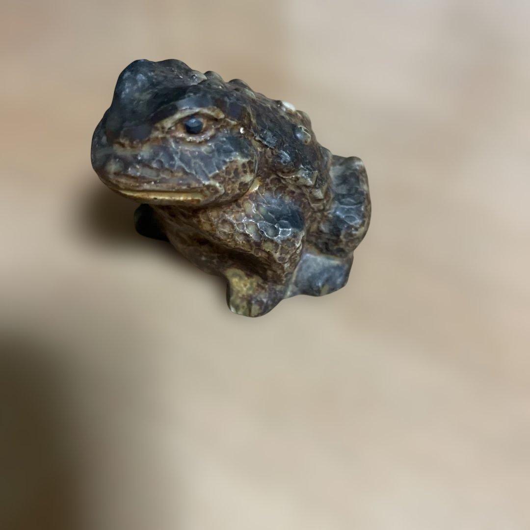 陶器カエルの置物盆栽添配