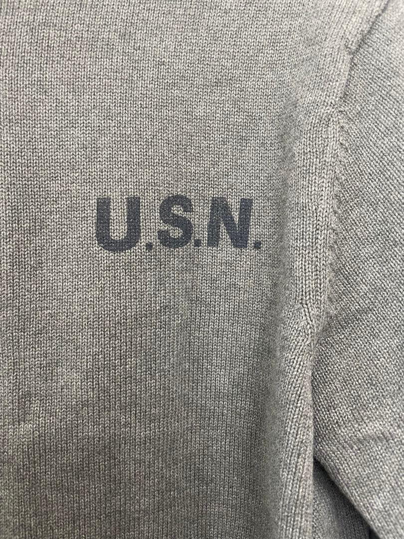 新品AVIREX NAVAL STAND COLLAR ZIP KNIT XL