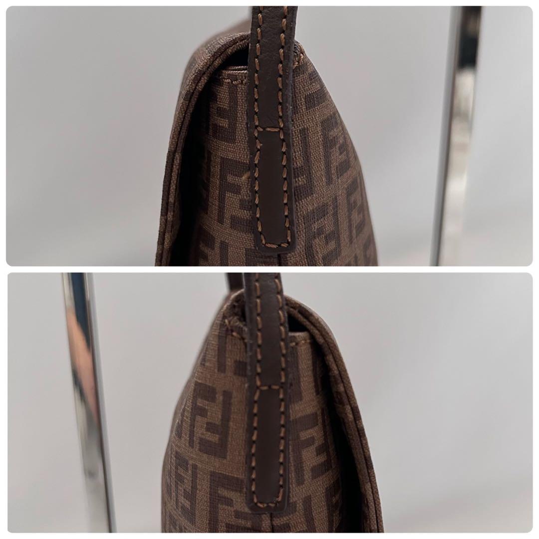 美品 FENDI ズッキーノ マンマバケット ゴールド金具 ショルダーバッグ