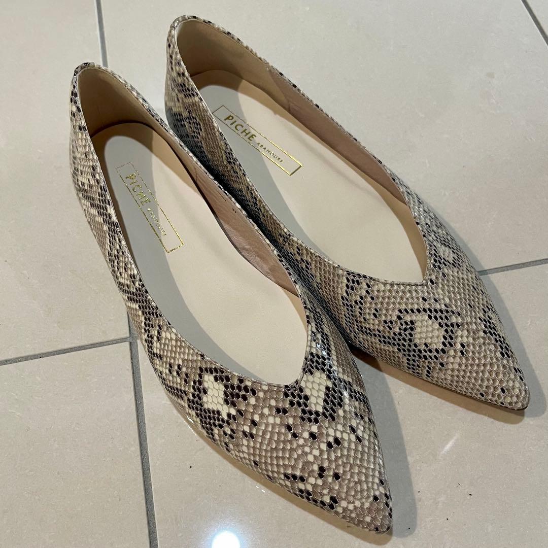 【新品】PICHE ABAHOUSE 最高パンプス　パイソン柄　37 23.5