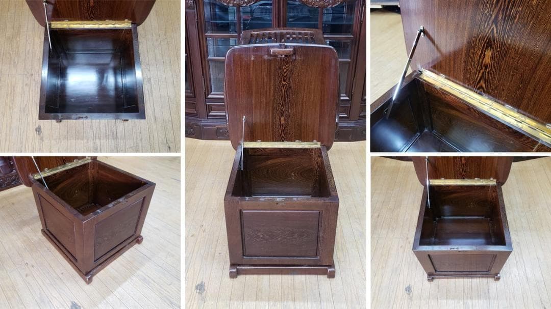 ｌ22　鉄刀木　タガヤサン　収納付き　アームチェア