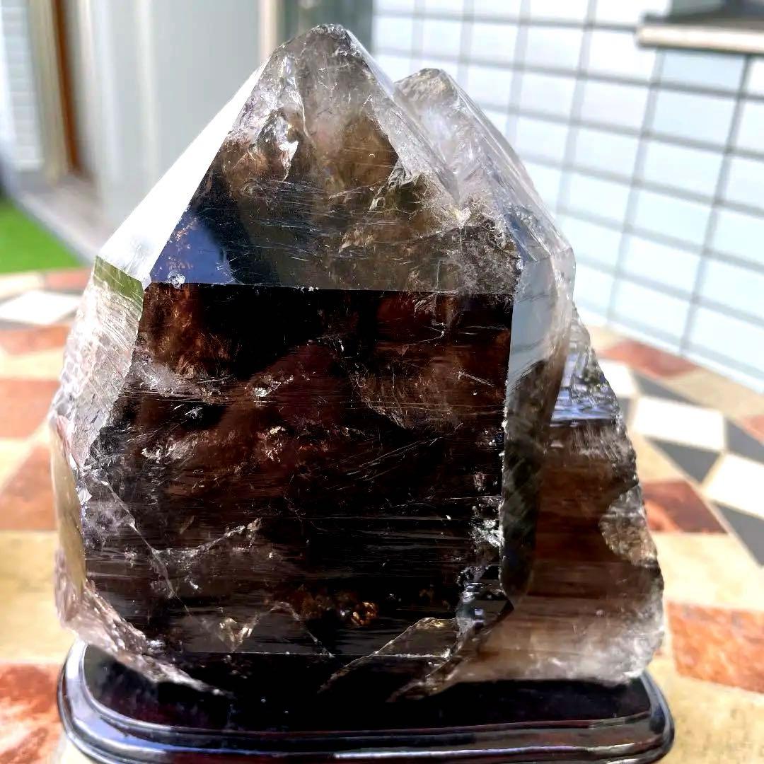 スモーキー　エレスチャル　クォーツ　ポイント　天然石　水晶　原石　パワーストーン