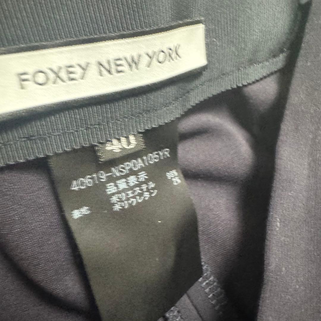 【近年美品✨】フォクシー　ガウチョパンツ ジャージー ワイド　ネイビー 40