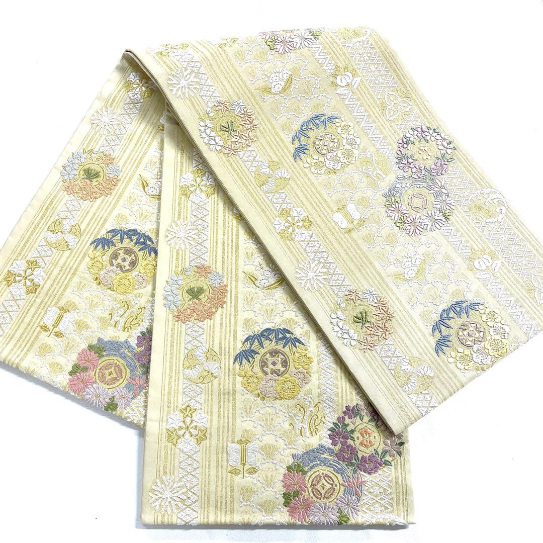 専用帯4982 ●丸勇謹製 雪月花 高級 正絹 六通 袋帯