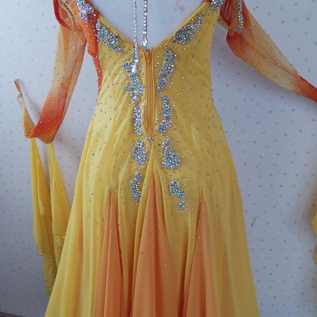 社交ダンスドレス オレンジと黄色のグラデーション