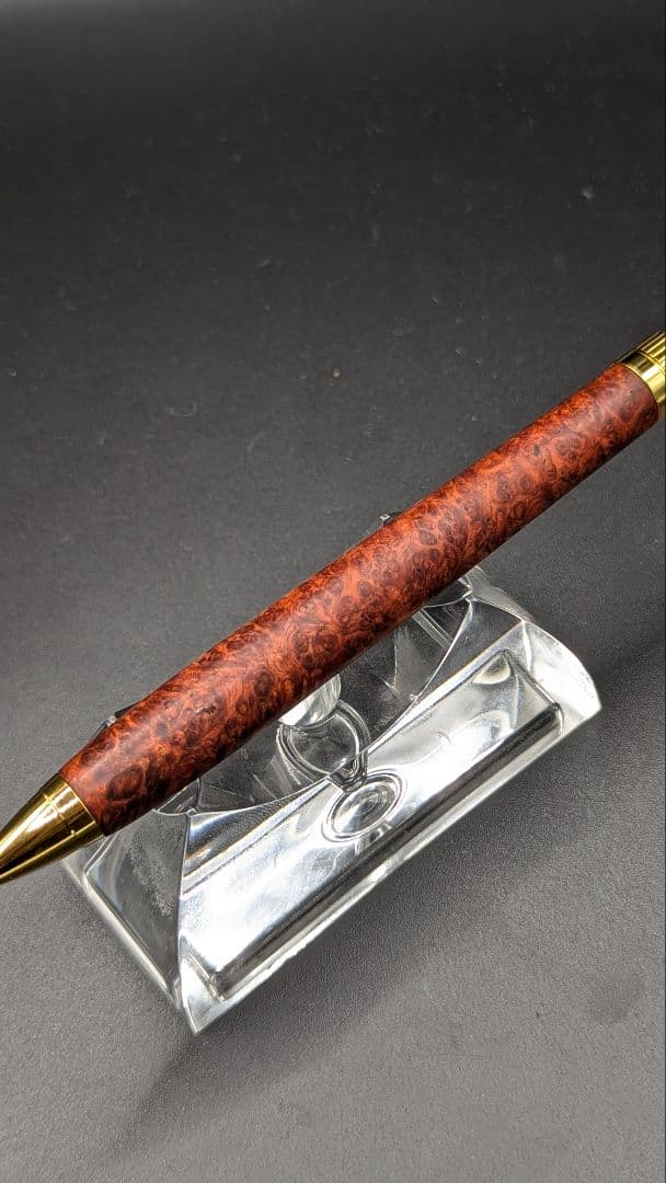 456ペン工房翌檜　極上　本花梨瘤杢　木軸シャーペン　ボールペン