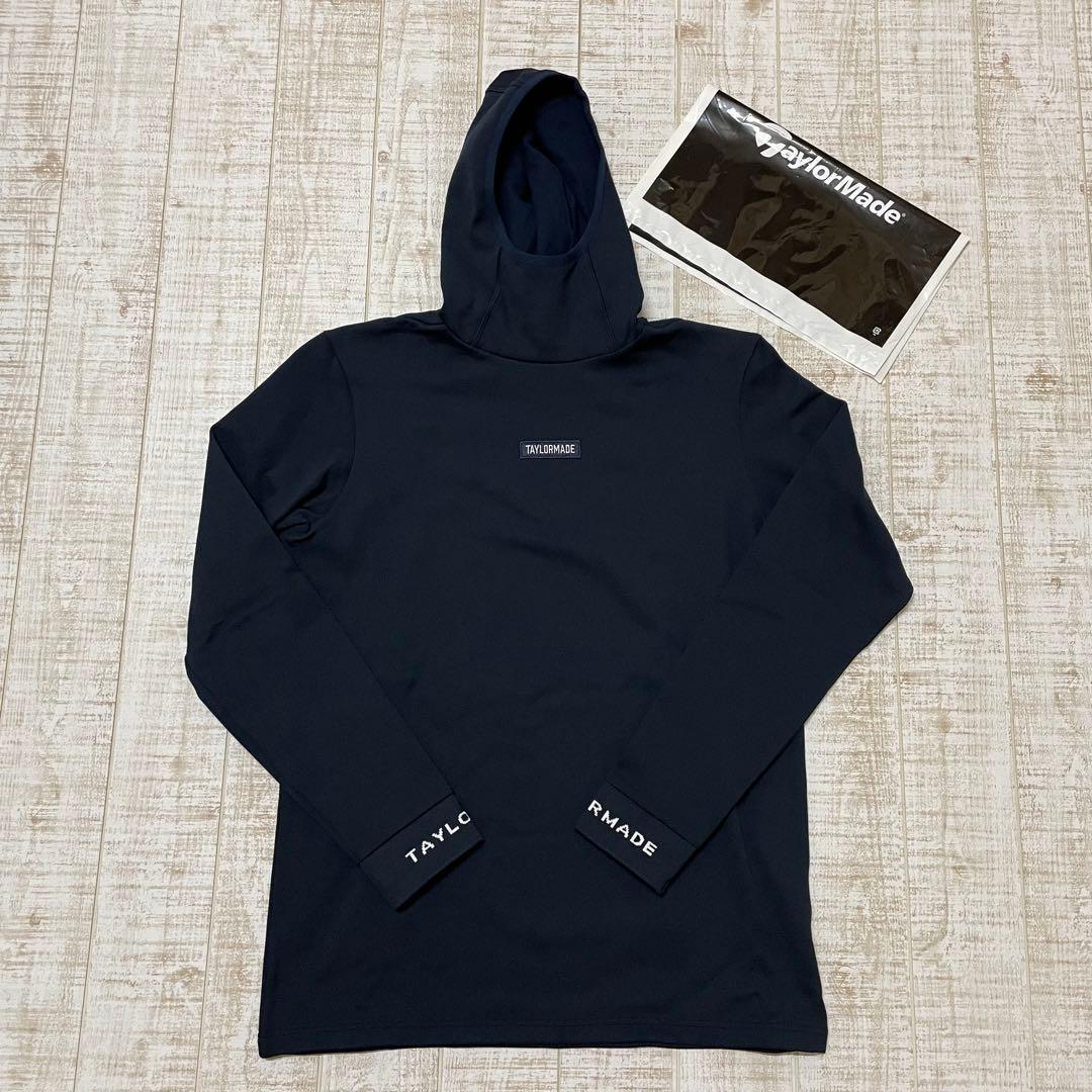 新品 テーラーメイド 長袖 パーカー 保温 胸ロゴ ネイビー Mサイズ