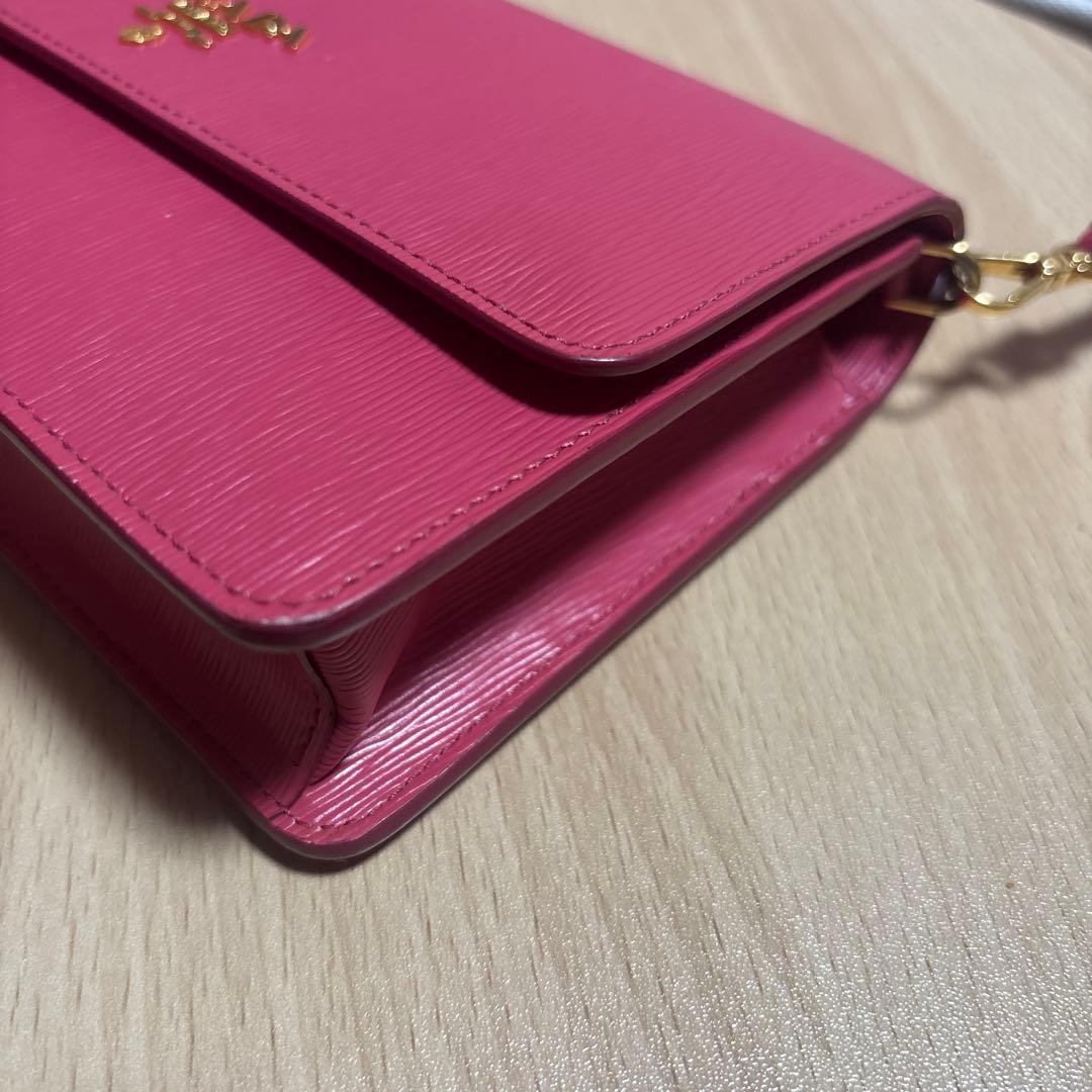 PRADA ショルダーバッグ　ショルダーウォレット ピンク