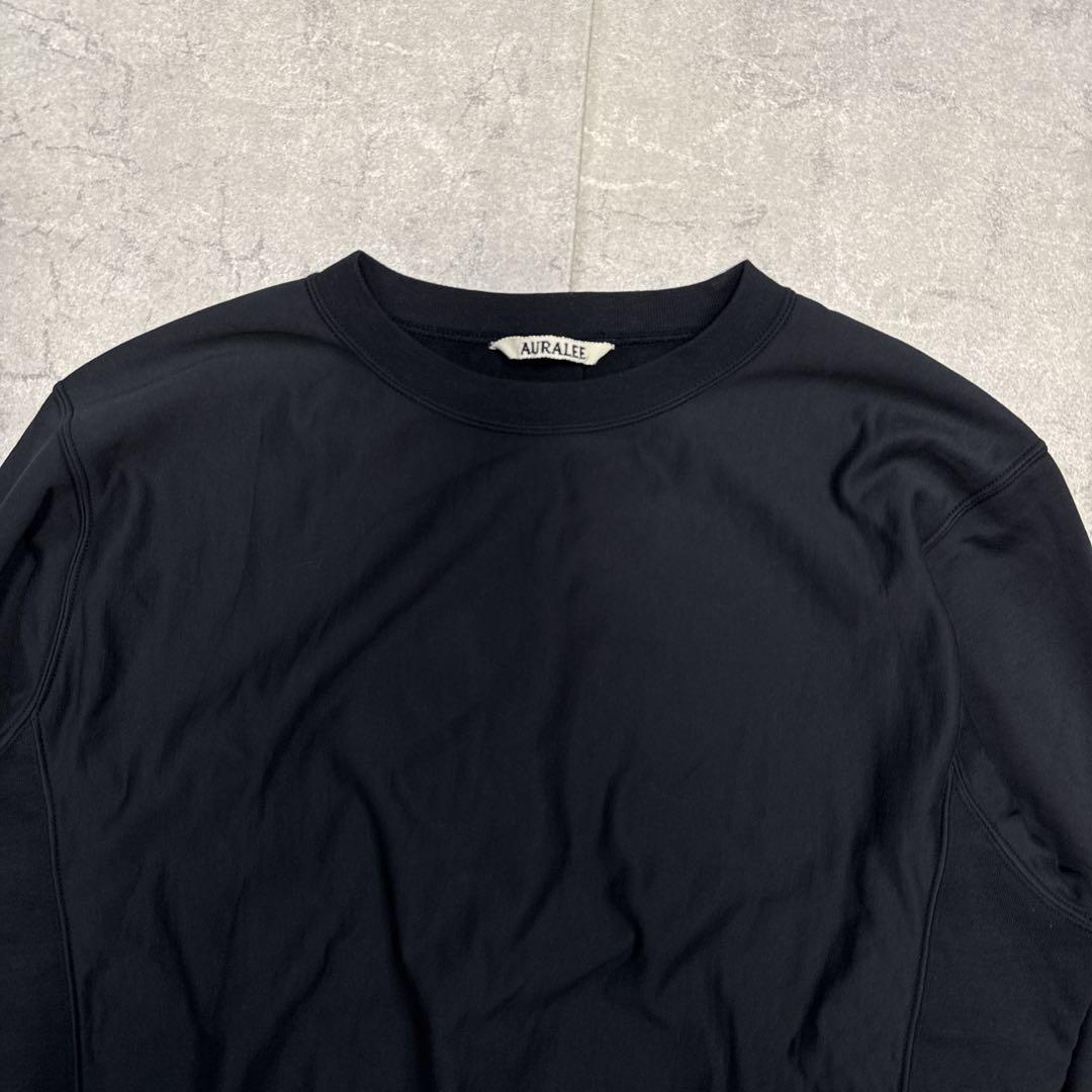 AURALEE ELASTIC HIGH GAUGE SWEAT 黒 23ss