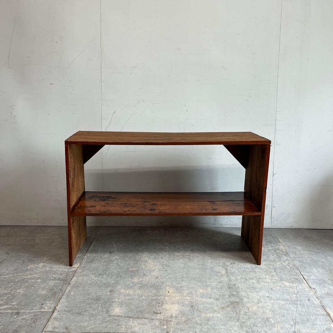 アンティーク オープンラック 棚 シェルフ 昭和レトロ 無垢材 z599