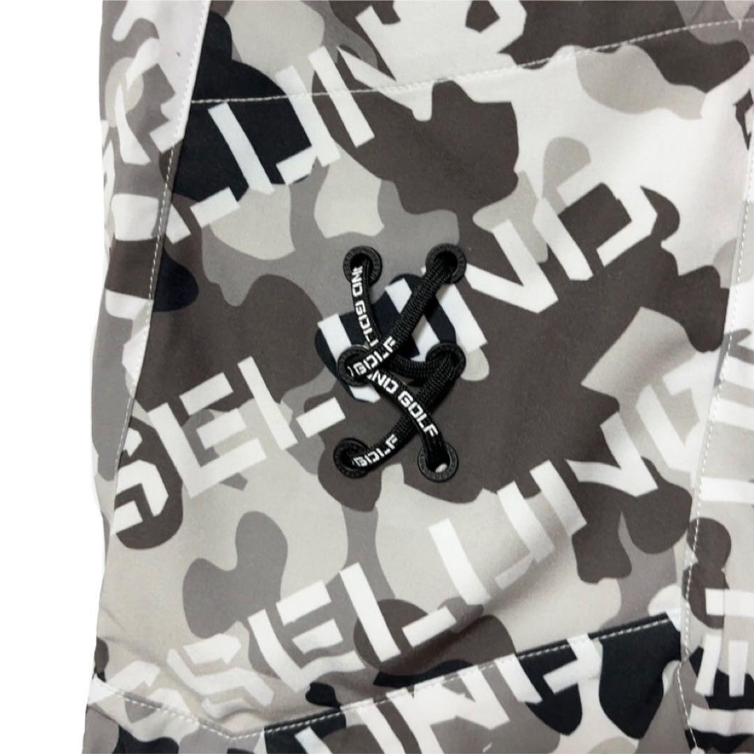 新品 ラッセルノ ゴルフ メッシュ ポケット ショーツ ブラック カモ M 4