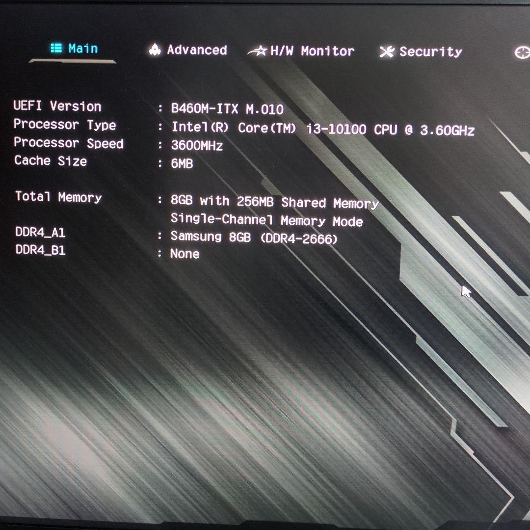 Asrock マザーボード B460M-ITX LGA1200 ioパネル付