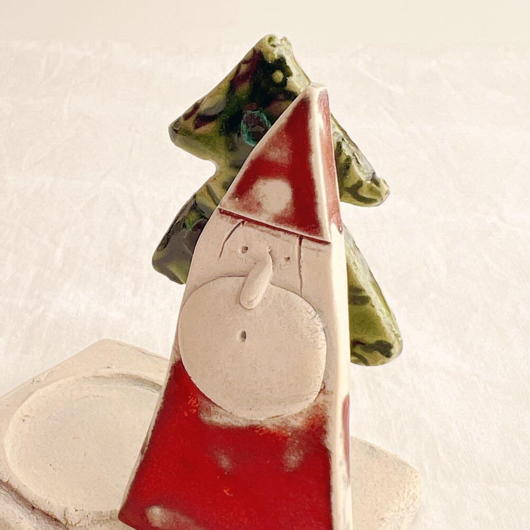 スロバキア　ツリーとサンタのキャンドルホルダー