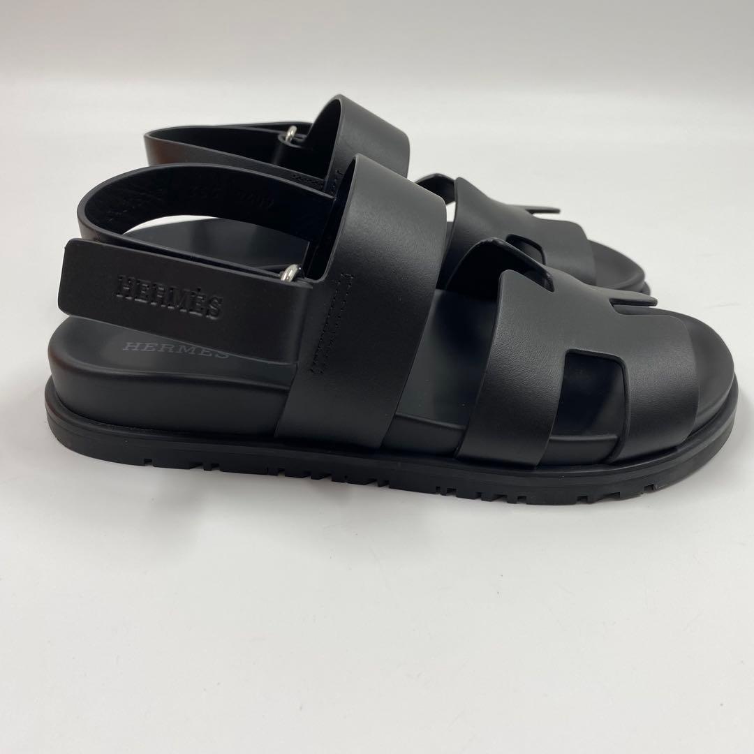 【極美品✨箱付き】HERMES エルメス　ジニアス　黒　サンダル　サイズ35.5