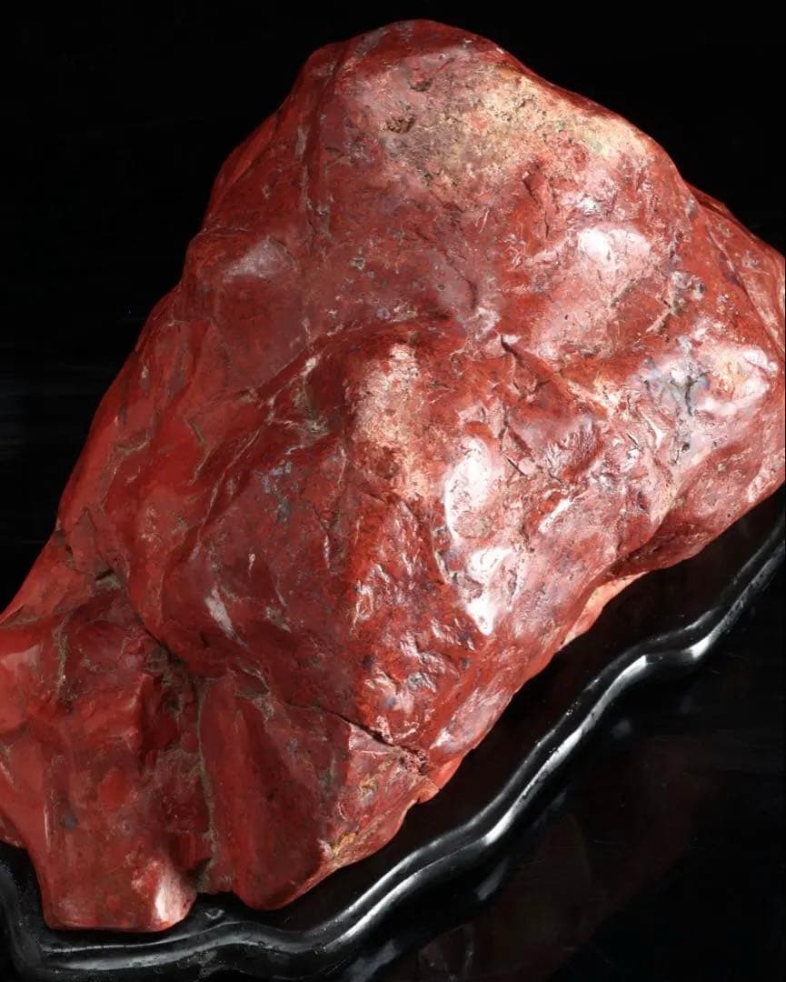 佐渡 赤玉石 赤石 碧玉 鑑賞石 8.7kg 台座付 自然石 ジャスパー 水石