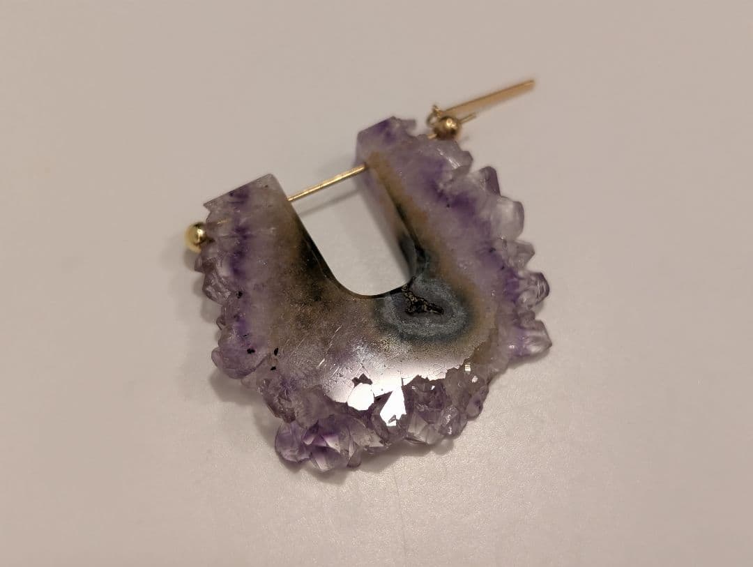 MONAKA Jewellery　モナカ　ロックピアス　アメジスト原石