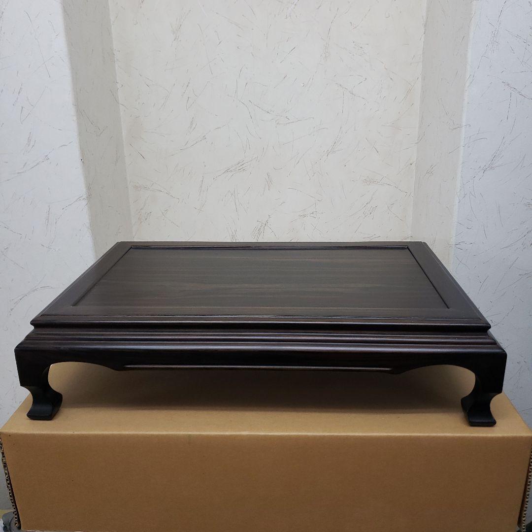 蔵出し特価　黒檀花台 スジ彫花瓶台 D５１×３３×１２cm　こきず訳有り箱付き